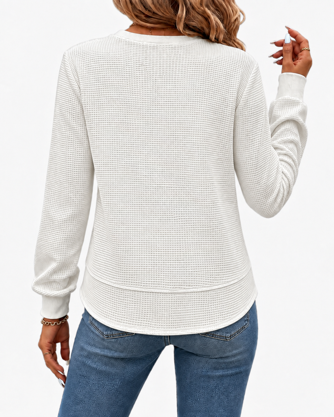 Nadyalyn | Elegante Maglia a Girocollo a Maniche Lunghe