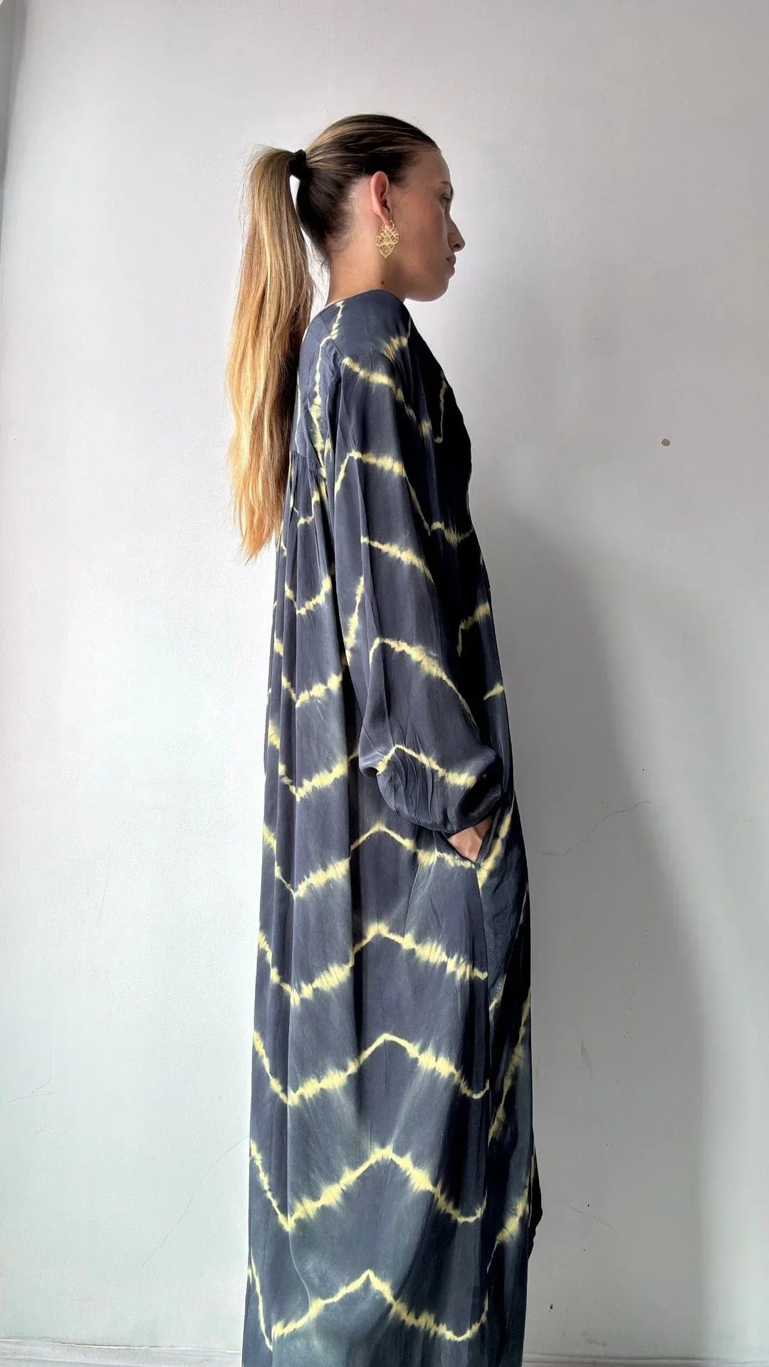 Lina™ - Robe à manches longues à imprimé rayé