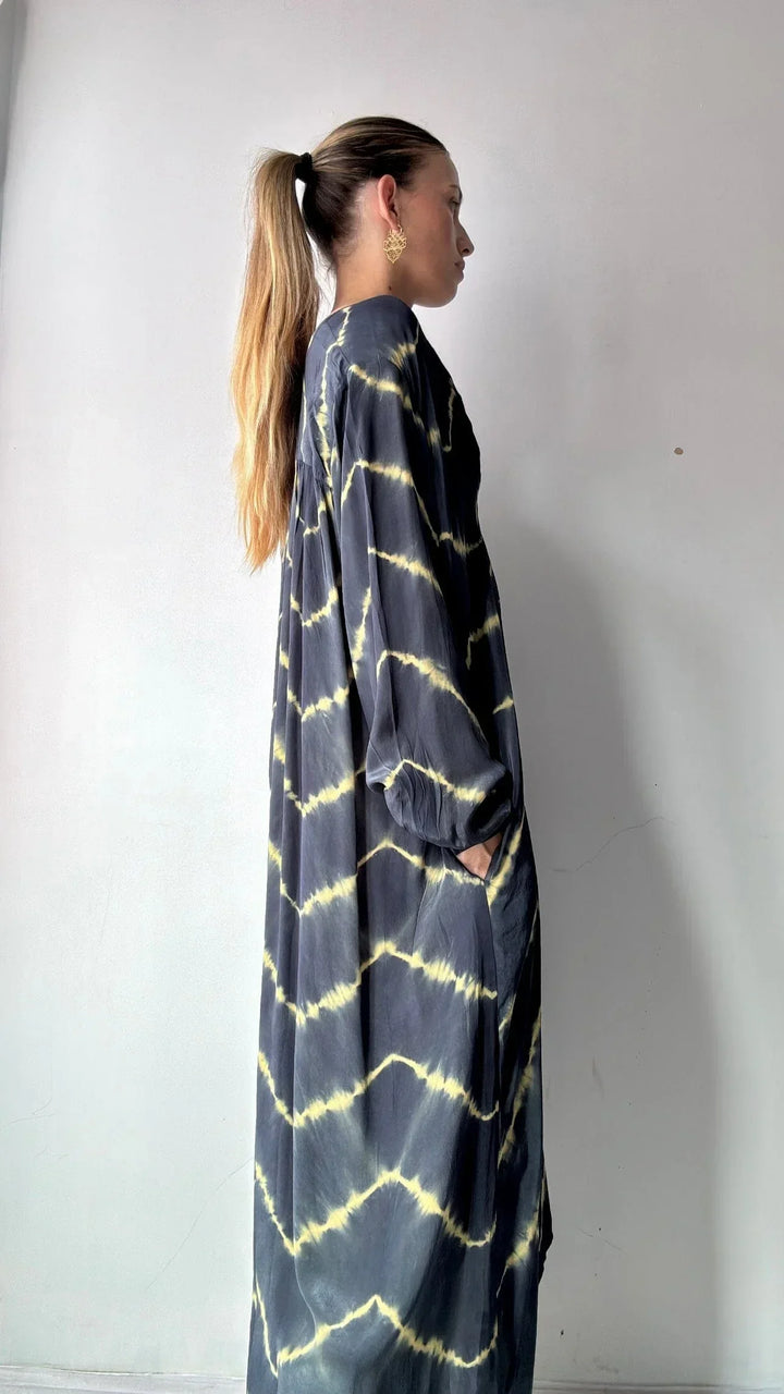Lina™ - Robe à manches longues à imprimé rayé