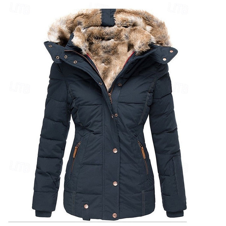 Vittoria | Refined Padded Hooded Jacket with Fur-Trimmed Hood and Shaped Waist