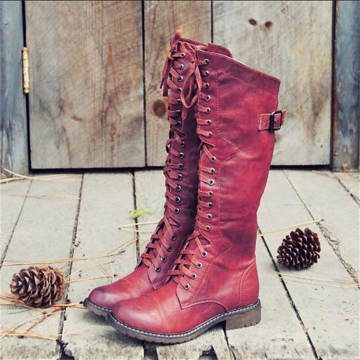 Women's Riding Boots Lace Up Knee High Design Casual Everyday Wear