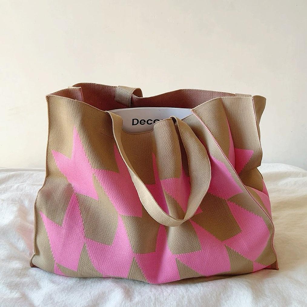 Julia | Grand sac cabas spacieux à motif géométrique et à ouverture supérieure