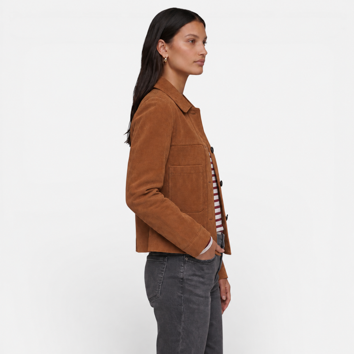 Tabitha | Elegante chaqueta de ante para mujer con acabado suave