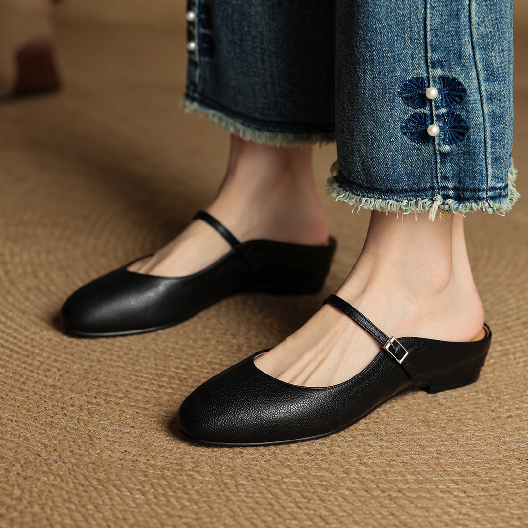 Thea Genuine Leather Mules