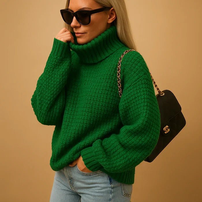 Augusta | Timeless Women's Chunky Knit Turtleneck Sweater with Relaxed Fit