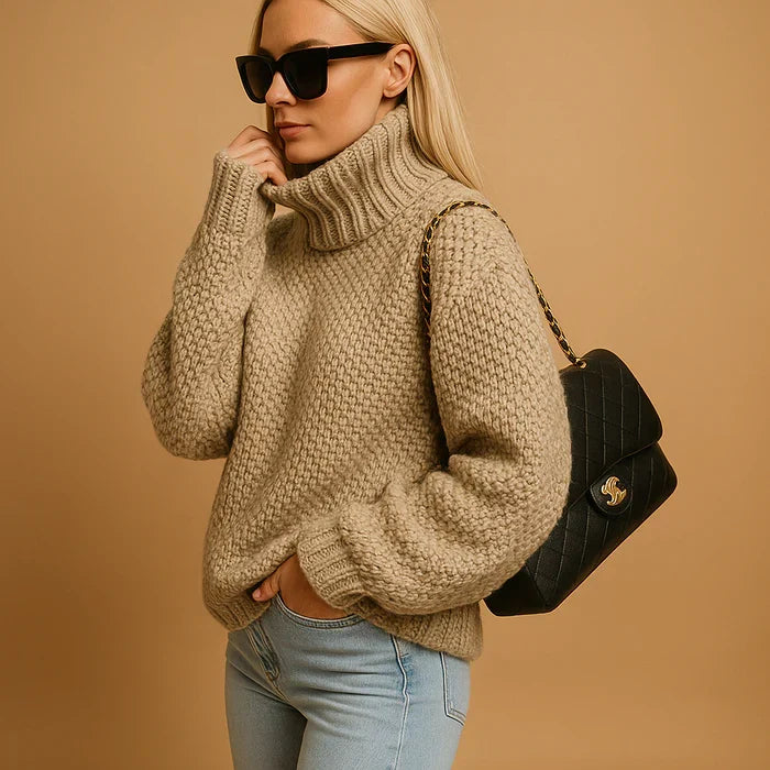 Augusta | Timeless Women's Chunky Knit Turtleneck Sweater with Relaxed Fit