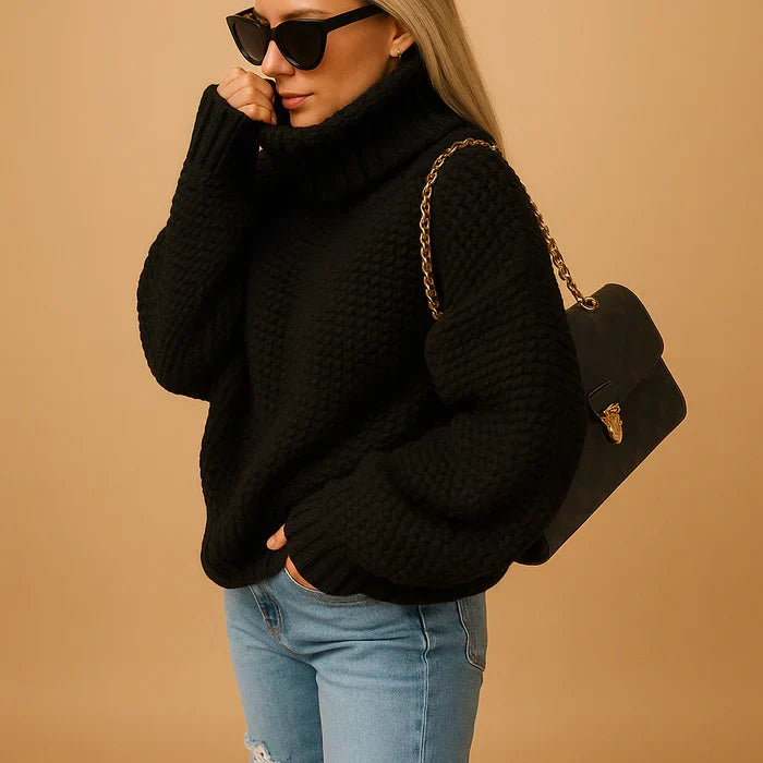 Augusta | Timeless Women's Chunky Knit Turtleneck Sweater with Relaxed Fit