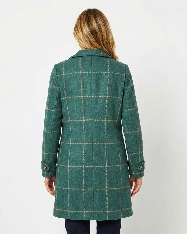 Guinevere | Refined Women's Trenchcoat with Windowpane Check and Notched Lapel