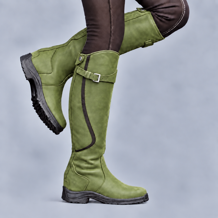Ember | Ergonomic Leather Hiking Boots with Adjustable Buckle Strap and Rugged Sole